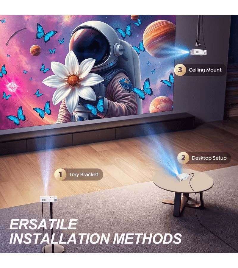 High Pitched Sound Home Theater Projector Wired Smart USB Easy Install With Gift - Image 5