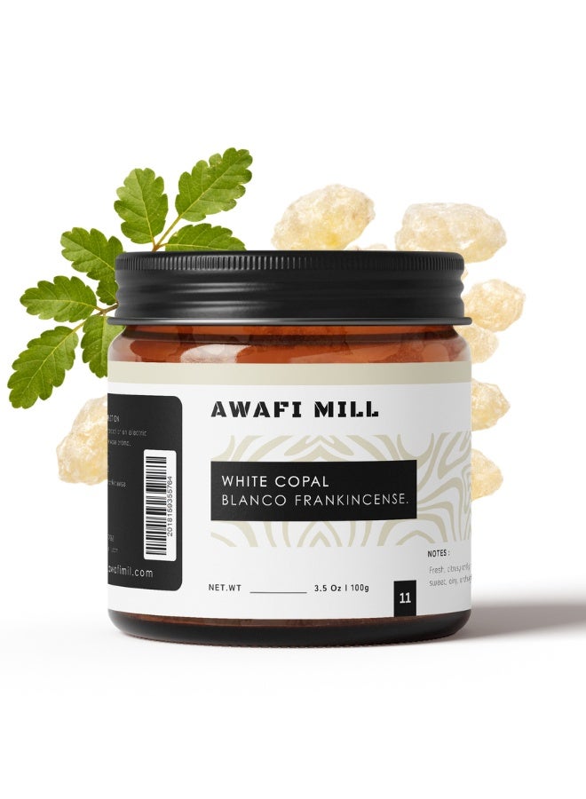 AWAFI MILL White Copal (Copal Blanco) Incense Resin | Bursera spp. Aromatic Resin for Charcoal and Bakhoor Burners | Bright Pine-Citrus, Clean Resinous Aroma | Loose Resin - 100 g | 3.5 Oz - Image 1