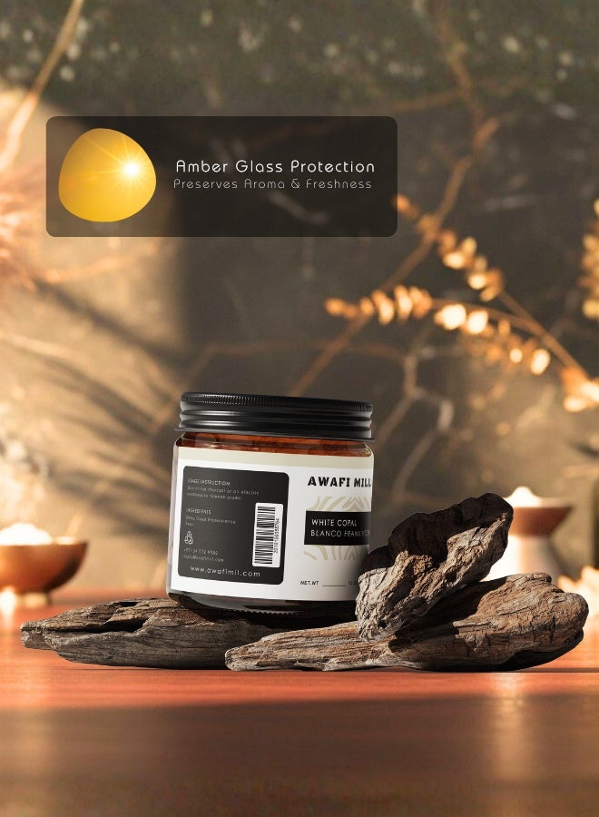 AWAFI MILL White Copal (Copal Blanco) Incense Resin | Bursera spp. Aromatic Resin for Charcoal and Bakhoor Burners | Bright Pine-Citrus, Clean Resinous Aroma | Loose Resin - 100 g | 3.5 Oz - Image 3