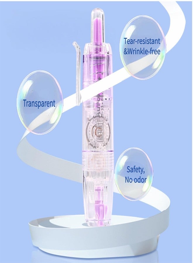 WISOPTUS Refillable Correction Tape, 157 ft Total - 2 Pre-Filled Dispensers + 6 Snap-In Refills, School & Office Supplies, Pink &Purple - Image 2
