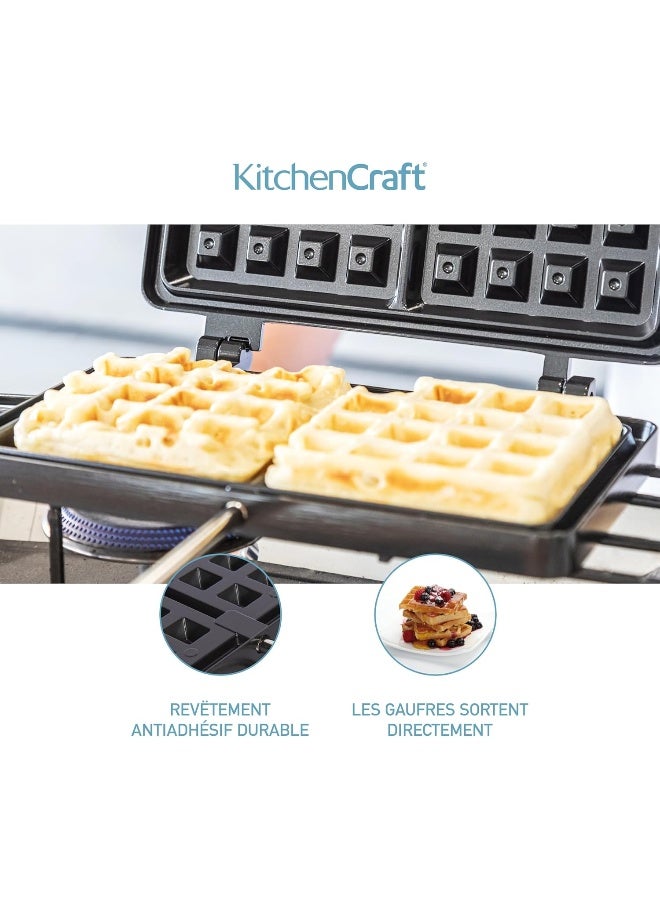 KitchenCraft Kcwafflens Non-Stick Waffle Maker, Display Boxed, One Size - Image 4