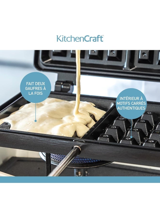 KitchenCraft Kcwafflens Non-Stick Waffle Maker, Display Boxed, One Size - Image 3