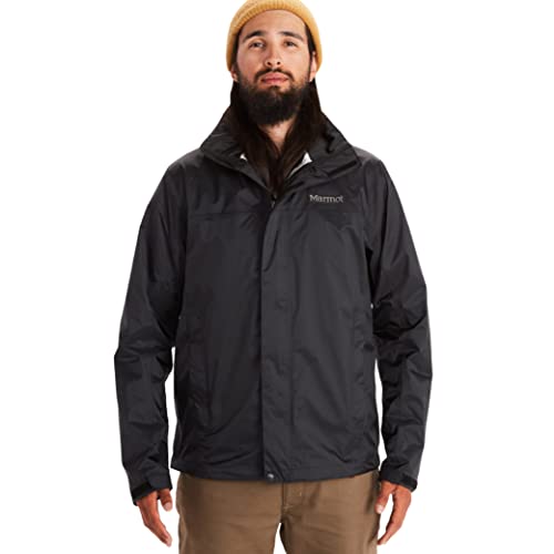Marmot Men’s PreCip Jacket | Lightweight, Waterproof, Black, Small - Image 1