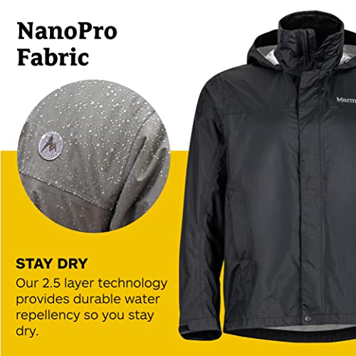 Marmot Men’s PreCip Jacket | Lightweight, Waterproof, Black, Small - Image 4