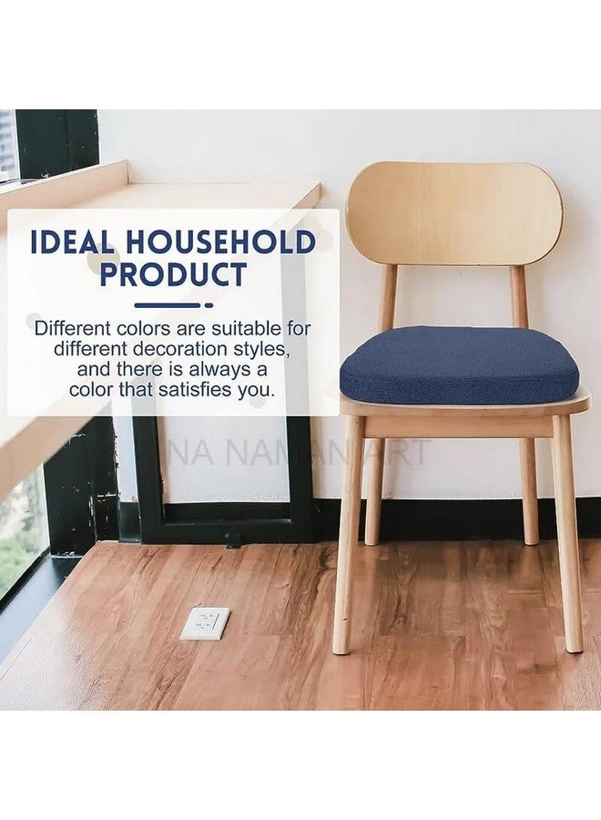 NA NAMAN ARTS Square Chair Pads with Ties | Seat Cushions Kitchen Foam Chairpad for Sitting | Pooja Stool | Dining Table | Indoor & Outdoor | Filled Foam | Set of 6 | Blue - Image 3