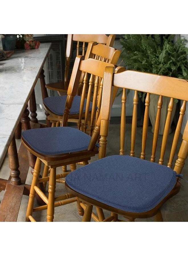 NA NAMAN ARTS Square Chair Pads with Ties | Seat Cushions Kitchen Foam Chairpad for Sitting | Pooja Stool | Dining Table | Indoor & Outdoor | Filled Foam | Set of 6 | Blue - Image 4