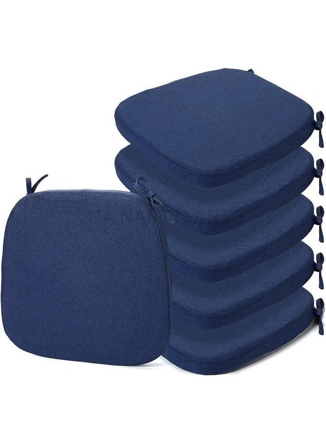 NA NAMAN ARTS Square Chair Pads with Ties | Seat Cushions Kitchen Foam Chairpad for Sitting | Pooja Stool | Dining Table | Indoor & Outdoor | Filled Foam | Set of 6 | Blue - Image 1