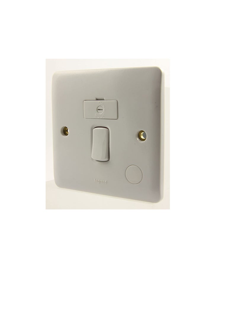 Legrand Synergy White Fused Connection unit Double Pole Plate Switch With Cord Outlet 13A 250V - 730036 - Image 1