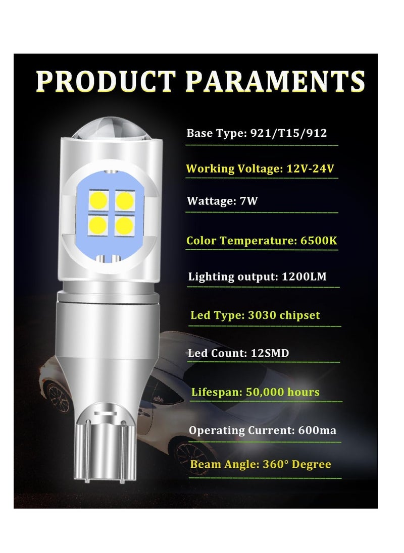 SYOSI - LED Bulb for Backup Light Reverse Lights High Power 3030 12-SDM Chipsets Error Free 906 W16W 922 T15 Bulbs 6500K White Non-polarity Pack of 2 - Image 1