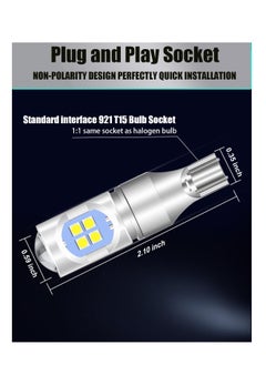 SYOSI LED Bulb for Backup Light Reverse Lights High Power 3030 12-SDM Chipsets Error Free 906 W16W 922 T15 Bulbs 6500K White Non-polarity Pack of 2  - Image 4