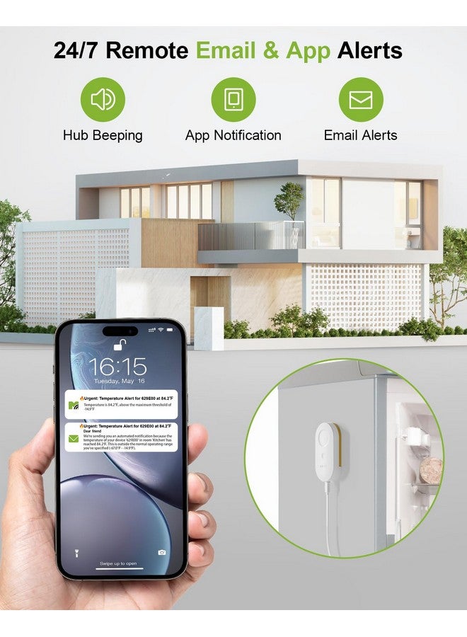MOCREO WiFi Refrigerator Thermometer Digital Freezer Alarm, Remote Email & App Alert, 2-Year Data Export, No Subscription, 2 Smart Temperature Sensors for Fridge, Freezer, Hot Tub - Image 2