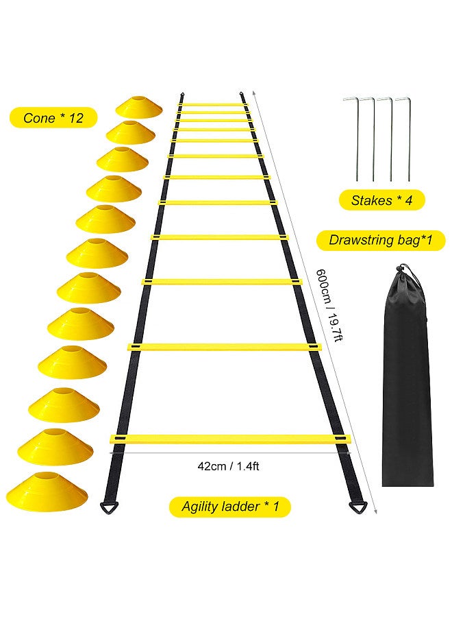 Generic 12 Rung Agility Speed Ladder Set 19.7ft for for Soccer Football Fitness Training  - Image 3