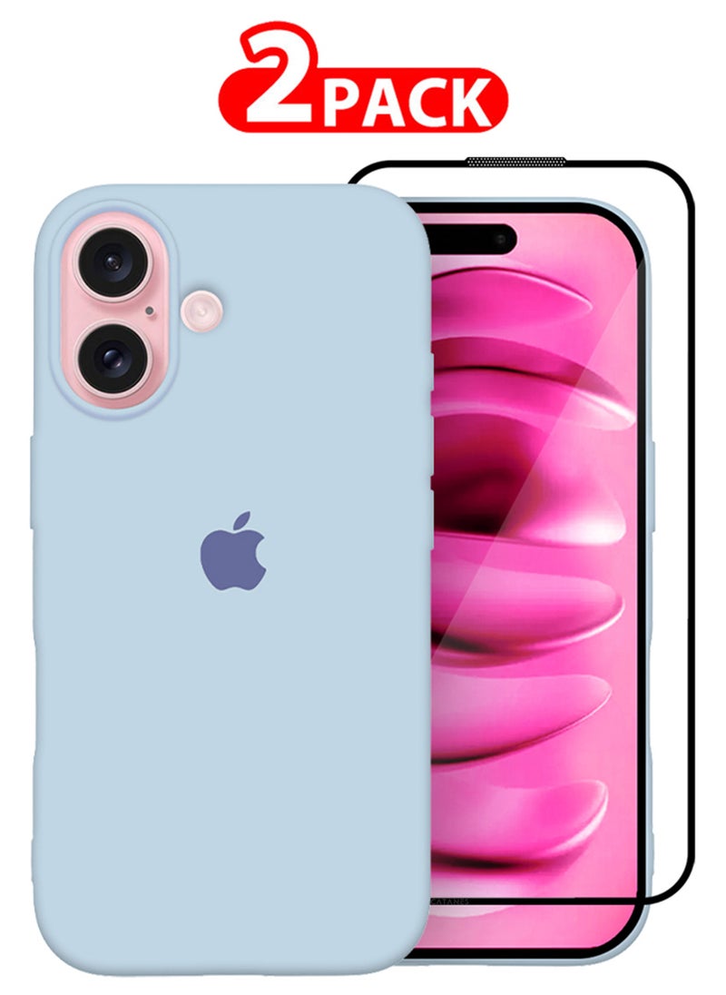 CATANES (for iPhone 16 Plus) 2 Pack Case and Screen Protector, Slim Silicone Case, Full Covered Anti Scratch Shockproof Protective Cover  - Image 1