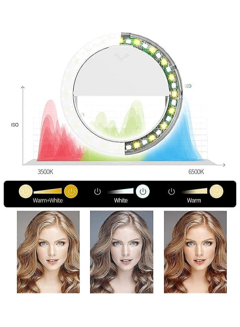 إلترازون Selfie Ring Lights,LED Circle Phone Light for Laptop Camera Photography Video,Clip On Rechargeable Mini Light for Zoom Call,Selfie, - Image 4