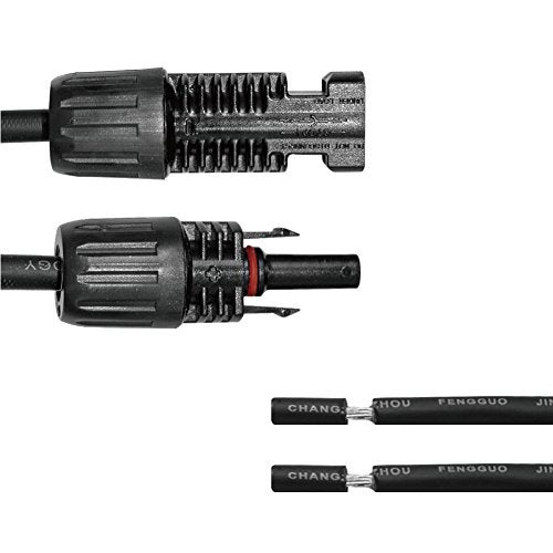 Renogy 10Ft 10AWG Solar Adaptor Wire Extension Cables with Female and Male Connector, 1 Pair, Black - Image 2