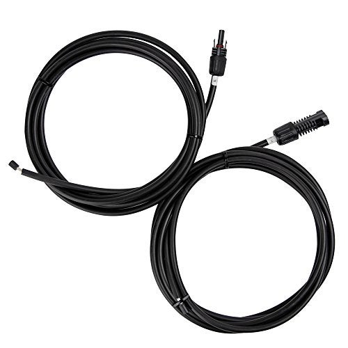 Renogy 10Ft 10AWG Solar Adaptor Wire Extension Cables with Female and Male Connector, 1 Pair, Black - Image 1