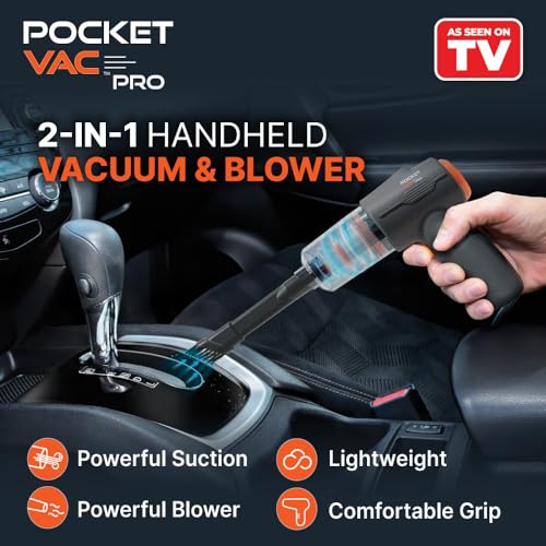 Pocket Vac PRO Handheld Vacuum and Docking Station, Compact Wireless Vacuum Cleaner, Lightweight Powerful for Home Kitchen Car Corner Upholstery Pet Hair Dust Crumbs Cleaning - Image 2