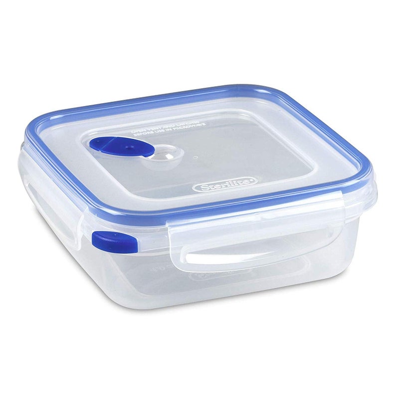 STERILITE 03314706 Ultra Seal 40 Cup Square Food Storage Container Clear and Blue