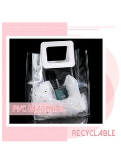 KASTWAVE Wedding Clear Gift Bag with Handle Transparent PVC Gift Bag with Heavy Duty Handle Gift Wrap Bag for Bridal Party, Baby Shower, Wedding, Birthday, 7 x 4 x 8 Inch(10 Pieces)  - Image 4