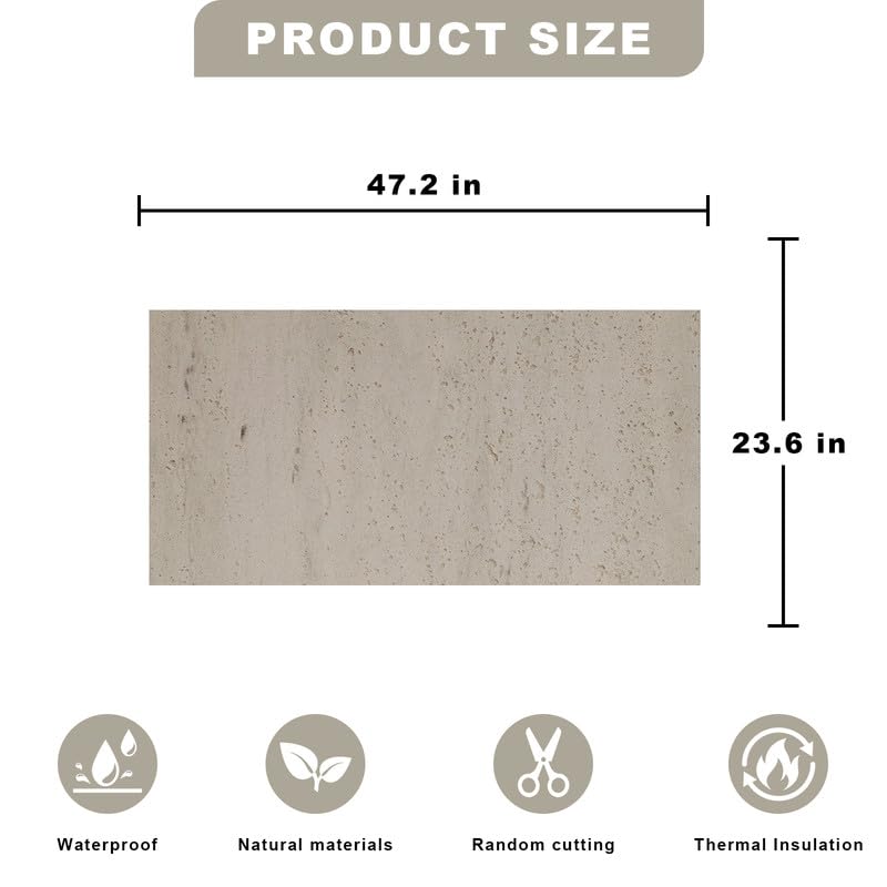 NAMAII 3D Wall Panels - 4PCS 47.2"x23.6" Faux Stone Wall Covering - MCM Modified Clay Material for Home Art, Accent Brick, Modern Exterior/Interior Decoration, Covering 31 sq.ft TV - Image 5