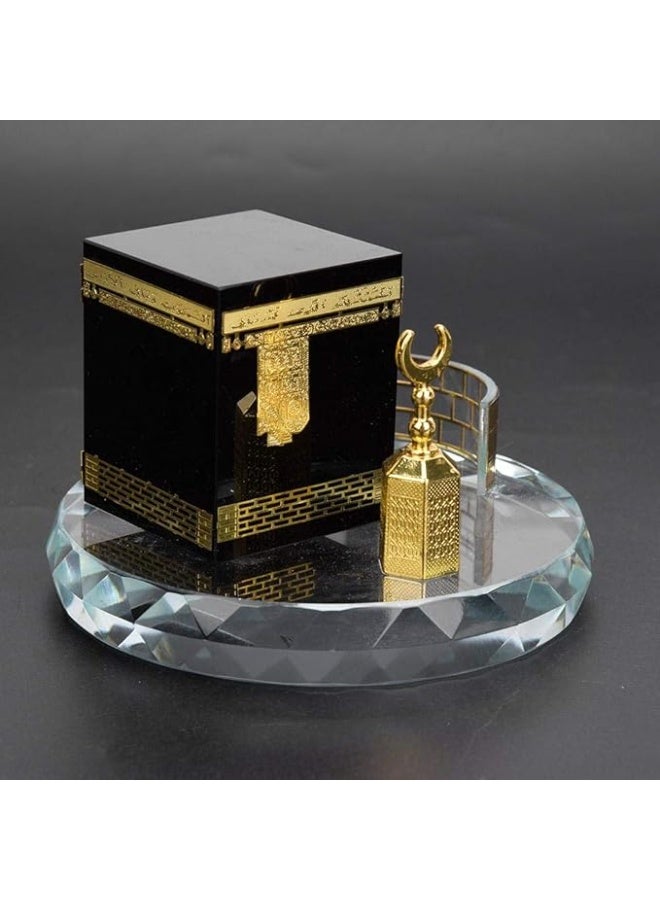 Toy Box Crystal Kaaba Model Islamic Sacred Architecture Desktop Ornament, Muslim Travel Souvenir, Holy Site Decorative Artifact for Office & Home Decor - Image 3