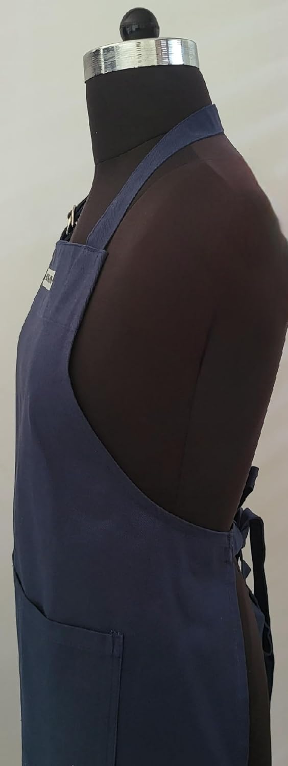 RUSTIQUE LINENS D RING BUTCHER CUT SOLID APRON - Image 5