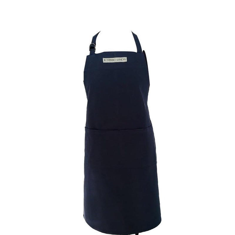 RUSTIQUE LINENS D RING BUTCHER CUT SOLID APRON - Image 1