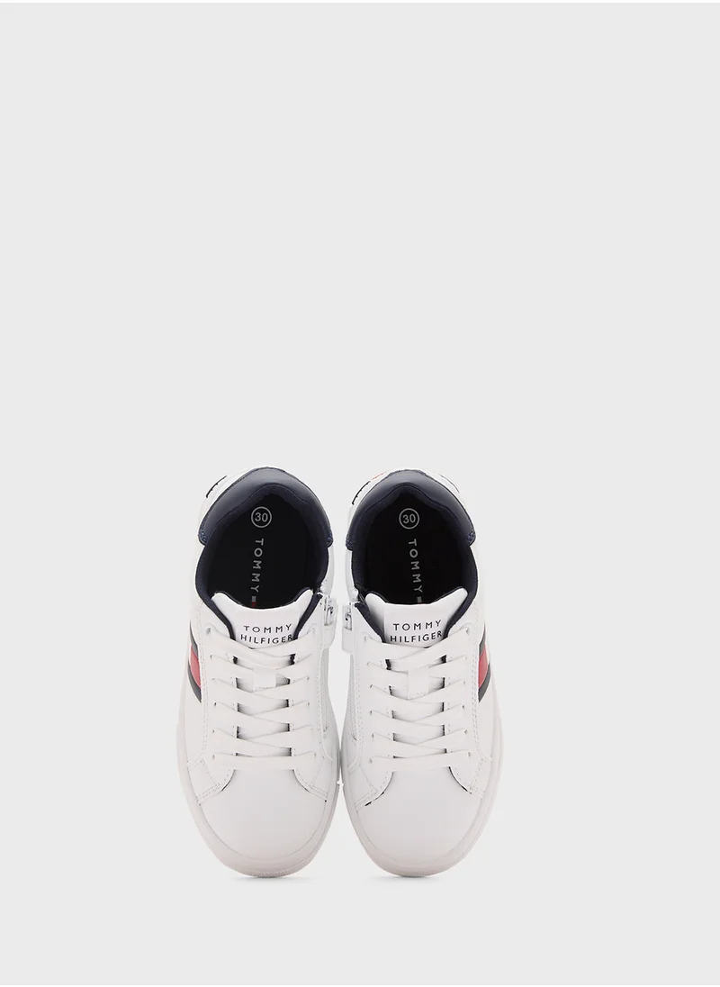 تومي هيلفيغر Kids Flag Lace Up Sneakers