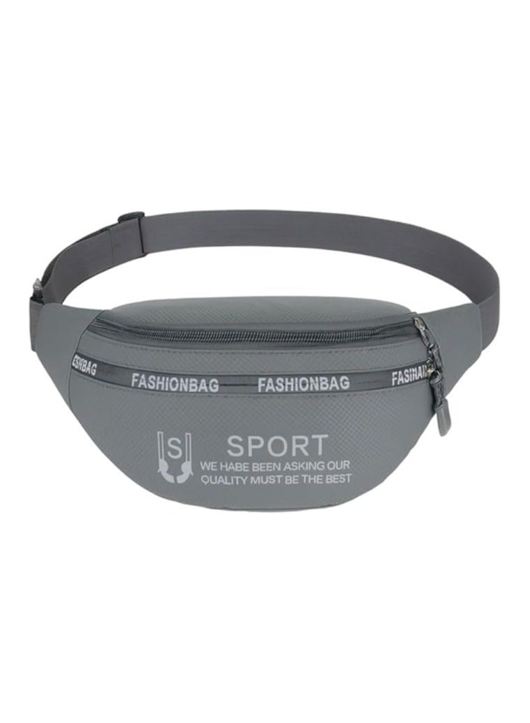 Men’s Waterproof Waist Bag with Modern Practical Design, Lightweight and Multi-Pocket – Ideal for Sports, Travel, and Hiking (Code 9306058) – Color: Gray - Image 1