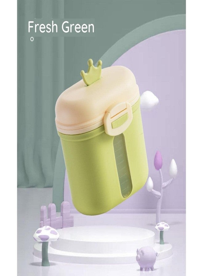 GUCHIGU Baby Formula Portable Milk Powder Dispenser with Lids and spoon Set | BPA Free, Airtight Leak Proof, Child Lock Travel Container for Babies/Infant/Children - 360 gm (PB2141) (Green) - Image 3