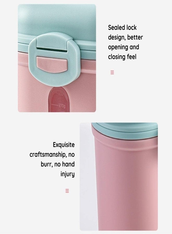 GUCHIGU Baby Formula Portable Milk Powder Dispenser with Lids and spoon Set | BPA Free, Airtight Leak Proof, Child Lock Travel Container for Babies/Infant/Children - 360 gm (PB2141) (Green) - Image 5