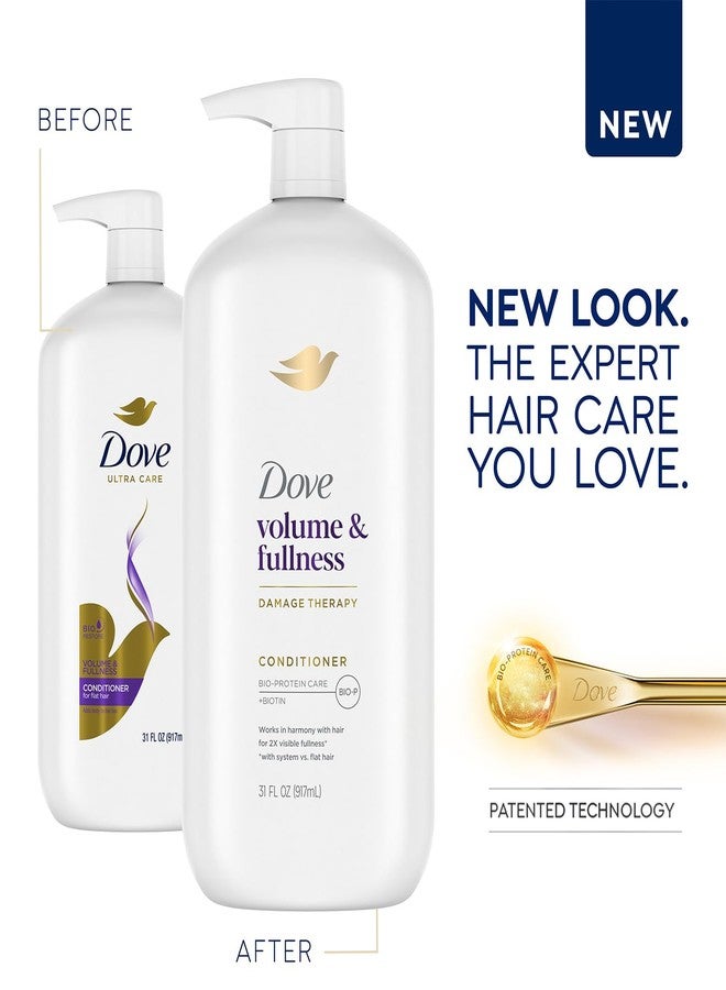 Dove Conditioner, Volume & Fullness, 2-Pack - Daily Volumizing Hair Conditioner with Collagen, 31 Oz Ea - Image 3