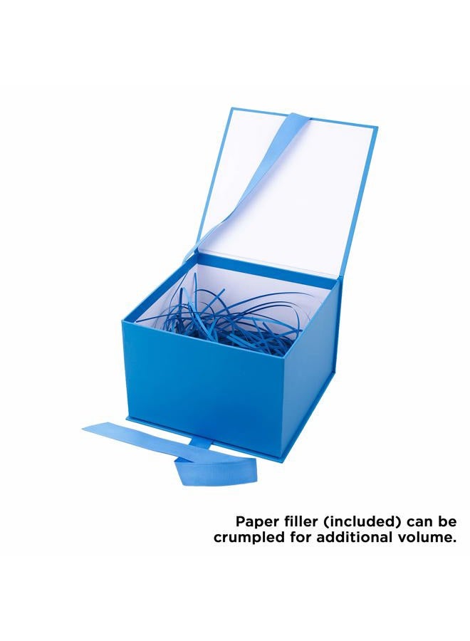 Hallmark Medium Gift Box with Lid and Shredded Paper Fill (Blue 7 inch Box) for Birthdays, Graduations, Anniversaries, Father's Day, Christmas, Valentine's Day, All Occasion - Image 5