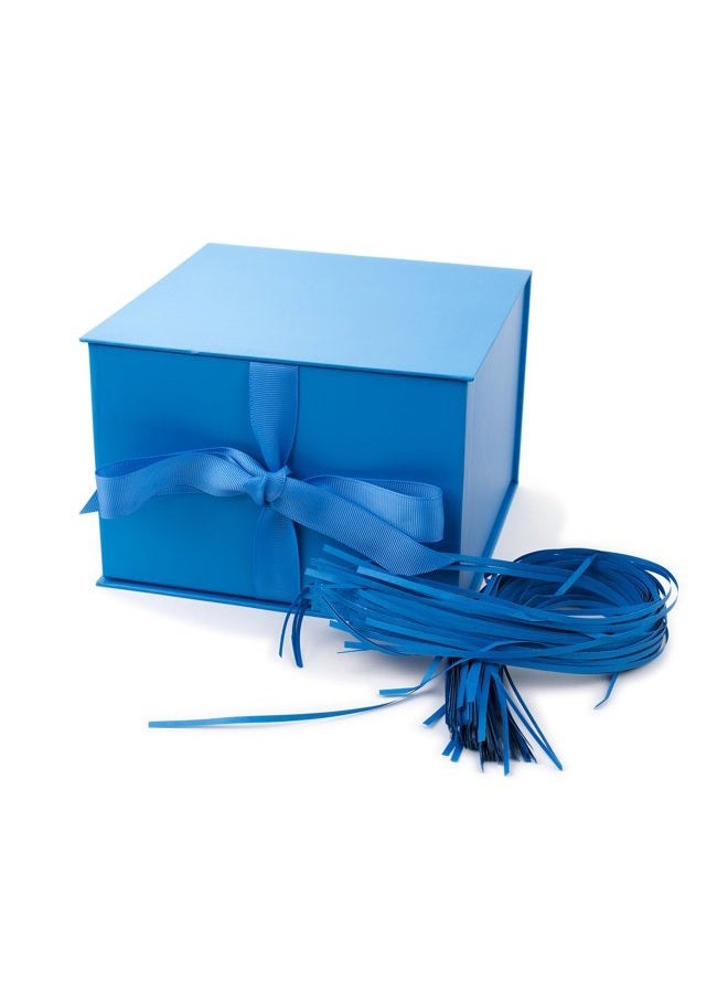 Hallmark Medium Gift Box with Lid and Shredded Paper Fill (Blue 7 inch Box) for Birthdays, Graduations, Anniversaries, Father's Day, Christmas, Valentine's Day, All Occasion - Image 1