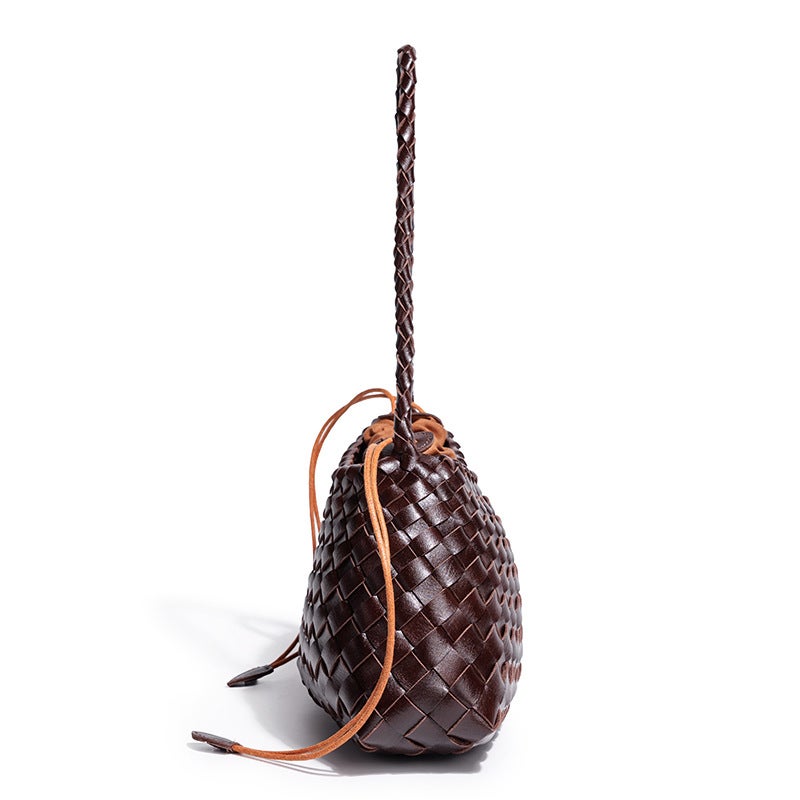 Women'S Bag French Fashion Handmade Woven Bag Portable Vegetable Basket Shoulder Bag Personalized Crescent Bag - Image 4