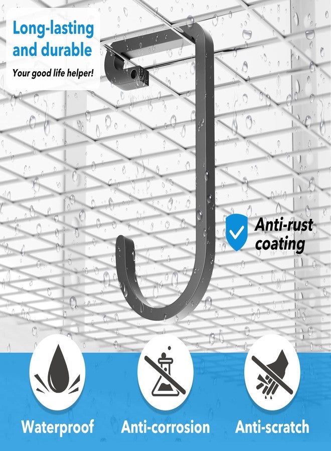 bussdis خطافات دراجات سميكة من bussdis لرف سقف المرآب: خطاف رف تخزين علوي عالي التحمل للدراجات، يتحمل وزن 50 رطلاً، حامل دراجات آمن، معدني، عبوة من 4 قطع - Image 4