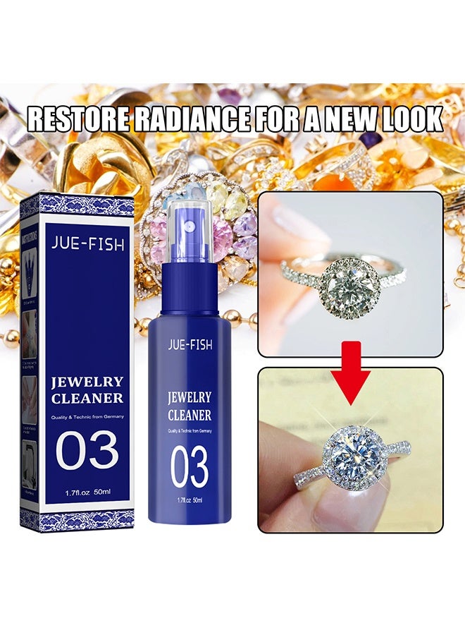 JUE-FISH ZZ957	Jewelry Cleaner, Jewelry Cleaner Solution for Diamond, Gold, Silver, Gemstones, Best Extra Concentrated Formula Silver Jewelry Cleaner For Sonic And Ultrasonic Jewelry Cleaner Solution 50ml - Image 3
