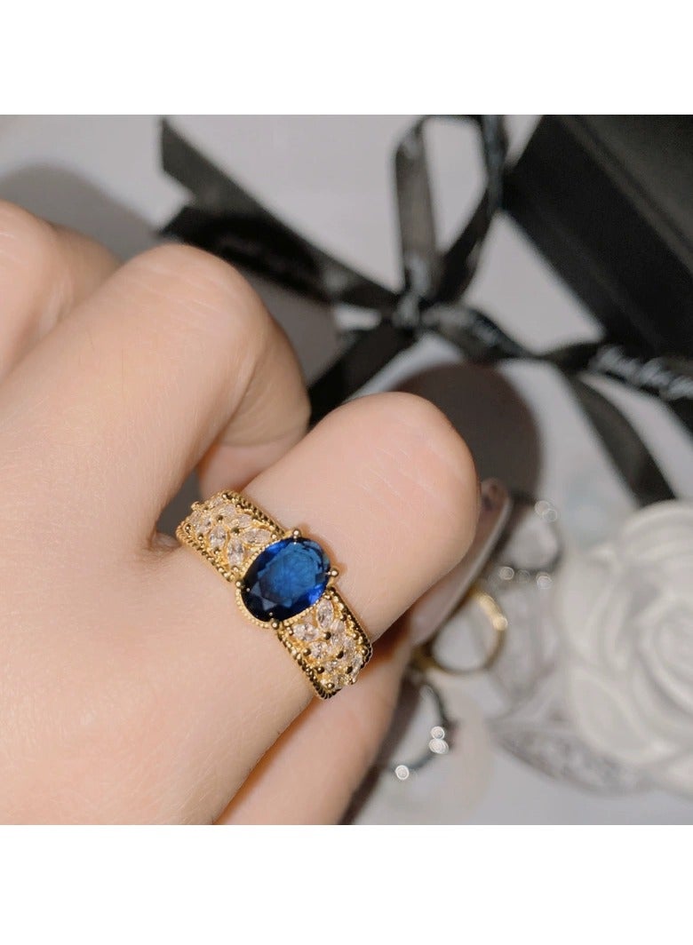 بيوينتي خاتم ميكروبافيه ميكروبافيه بتصميم فاخر مرصع بالألماس الزركوني عيار 18 قيراط