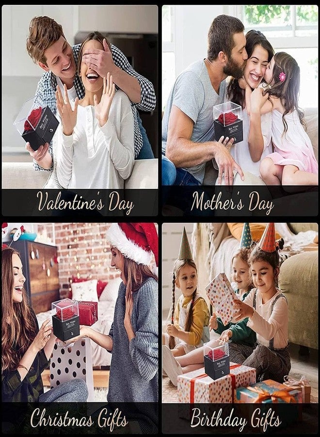 RASOFAB ZWERLIN Preserved Real Rose Rotating Gift Box, Handmade, Red Flowers, Valentine's Day and Special Occasions - Image 5