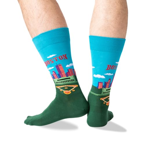 Hot Sox Mens Fun Famous Artist Paintings Crew - 1 Pair Pack Cool & Gifts Casual Sock, Boston Green Monster, 6-12 US - Image 3