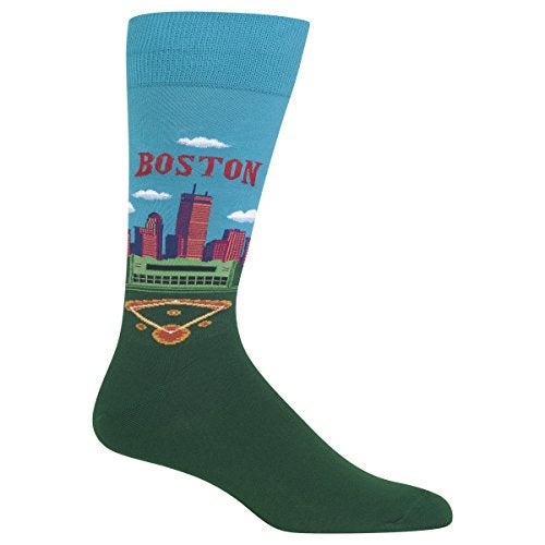 Hot Sox Mens Fun Famous Artist Paintings Crew - 1 Pair Pack Cool & Gifts Casual Sock, Boston Green Monster, 6-12 US - Image 1