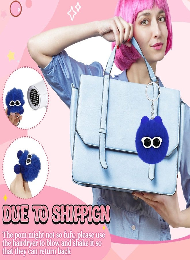 Equsion 48 Pcs Kawaii Keychains Bulk Cute Plush Keychains Fluffy Pompoms Balls with Tassels and Keyrings Key Chain Kawaii Party Favors for Birthday Goodie Bags Piñata Toys Classroom Prizes(Playful) - Image 5