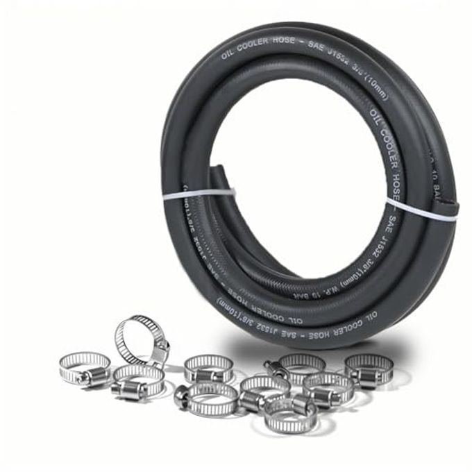 Byredio 3/8 Transmission Oil Cooler Hose J1532 Power Steering Hose 20FT with Clamps - Image 3