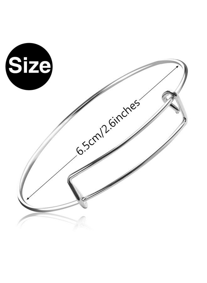 UPINS Bracelet Making Kit,Upins 30Pcs Silver Expandable Blank Bracelets Adjustable Wire Bangles With 100Pcs Tibetan Silver Charms, 200Pcs Open Jump Rings For Jewelry Making - Image 2