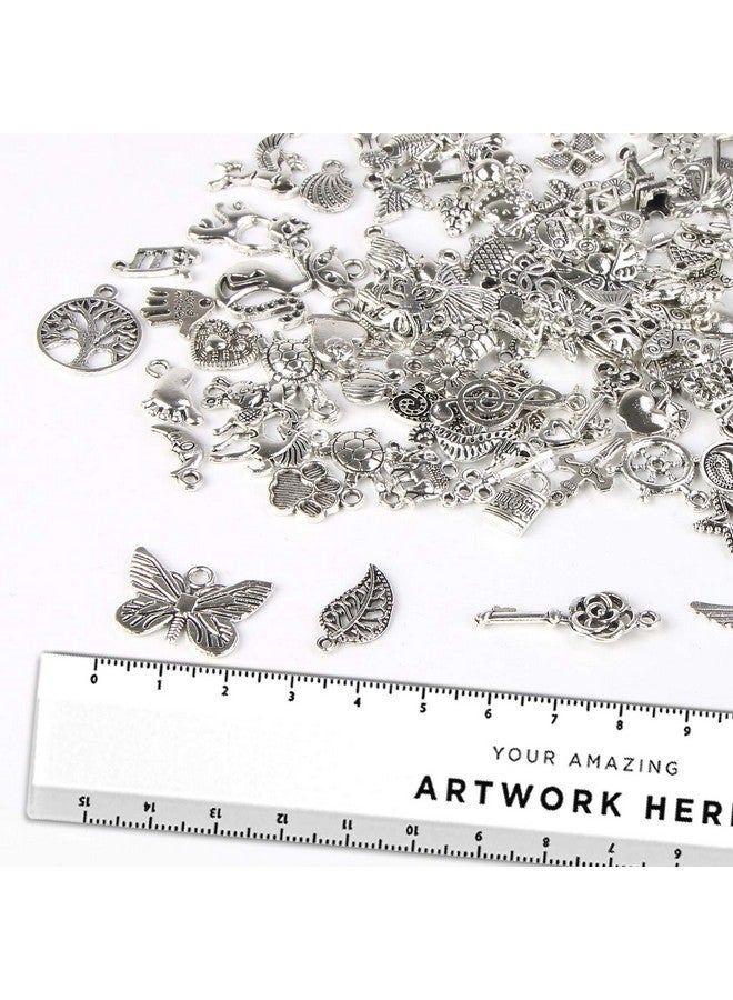 UPINS Bracelet Making Kit,Upins 30Pcs Silver Expandable Blank Bracelets Adjustable Wire Bangles With 100Pcs Tibetan Silver Charms, 200Pcs Open Jump Rings For Jewelry Making - Image 3