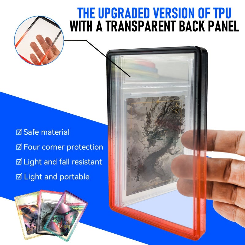 Black White Gradient Glitter Psagraded Card Slab Bumper Guard Tpu Protective Skin Sleeve With Clear Display Back Shock Absorbent Stackable Case For Trading Card Collectors Sports Star Fans Protect Showcase Your Psa 35Pt Slabs In Style Slab Holder - Image 3