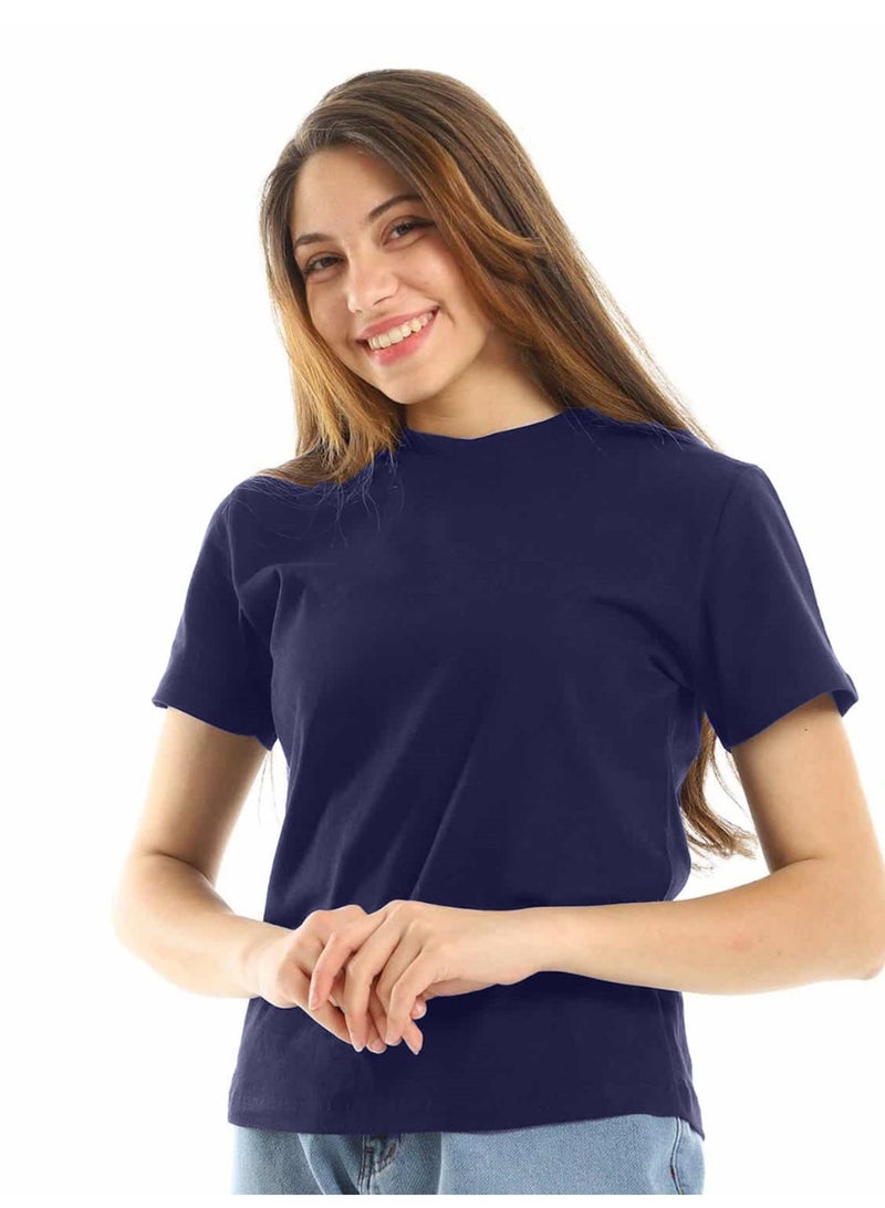 Mesery Mesery Cotton Printed T-Shirt For Women-Navy  - Image 1