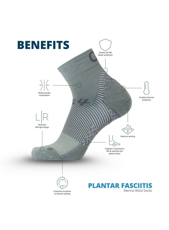 OS1st FS4 Plantar Fasciitis Socks Merino Wool Crew treats and prevents plantar fasciitis, heel and arch pain reduces swelling (US, Alpha, Large, Regular, Regular, Black Qtr Crew) - Image 5
