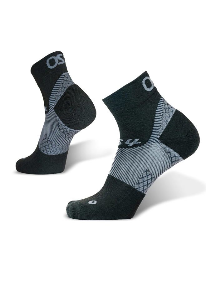 OS1st FS4 Plantar Fasciitis Socks Merino Wool Crew treats and prevents plantar fasciitis, heel and arch pain reduces swelling (US, Alpha, Large, Regular, Regular, Black Qtr Crew) - Image 1