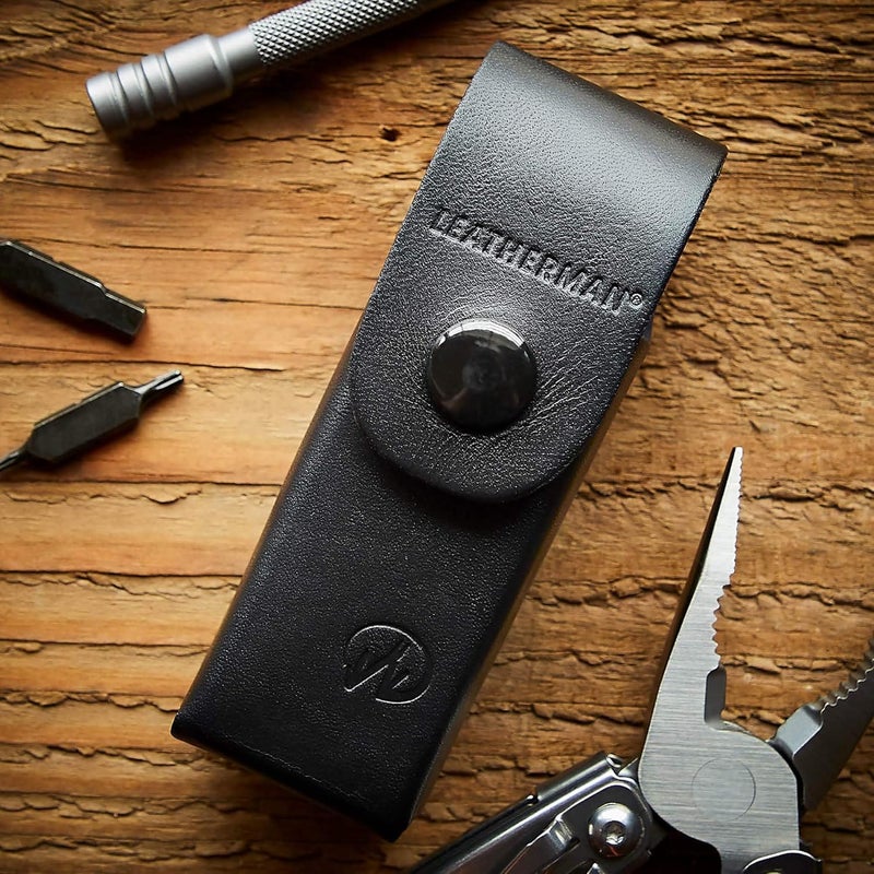 LEATHERMAN , Leather Box Sheath for Multi-Tools, Fits Skeletool, Crunch & Charge, Black - Image 1
